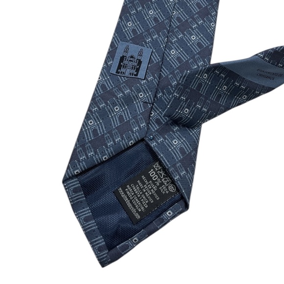 PINEDA COVALIN Blue/Gray Ayuntamiento Di Chihuahua Silk LUXURY Tie MEXICO - Picture 4 of 4